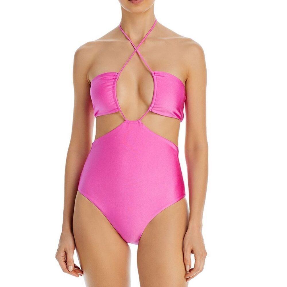 Jade Swim One Piece‎ Layla Cutout Barbie Pink Swimwear NEW